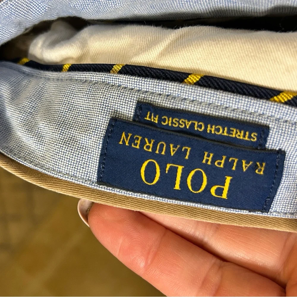 Polo by Ralph Lauren Men's Tan Flat Front Shorts - Picture 4 of 5